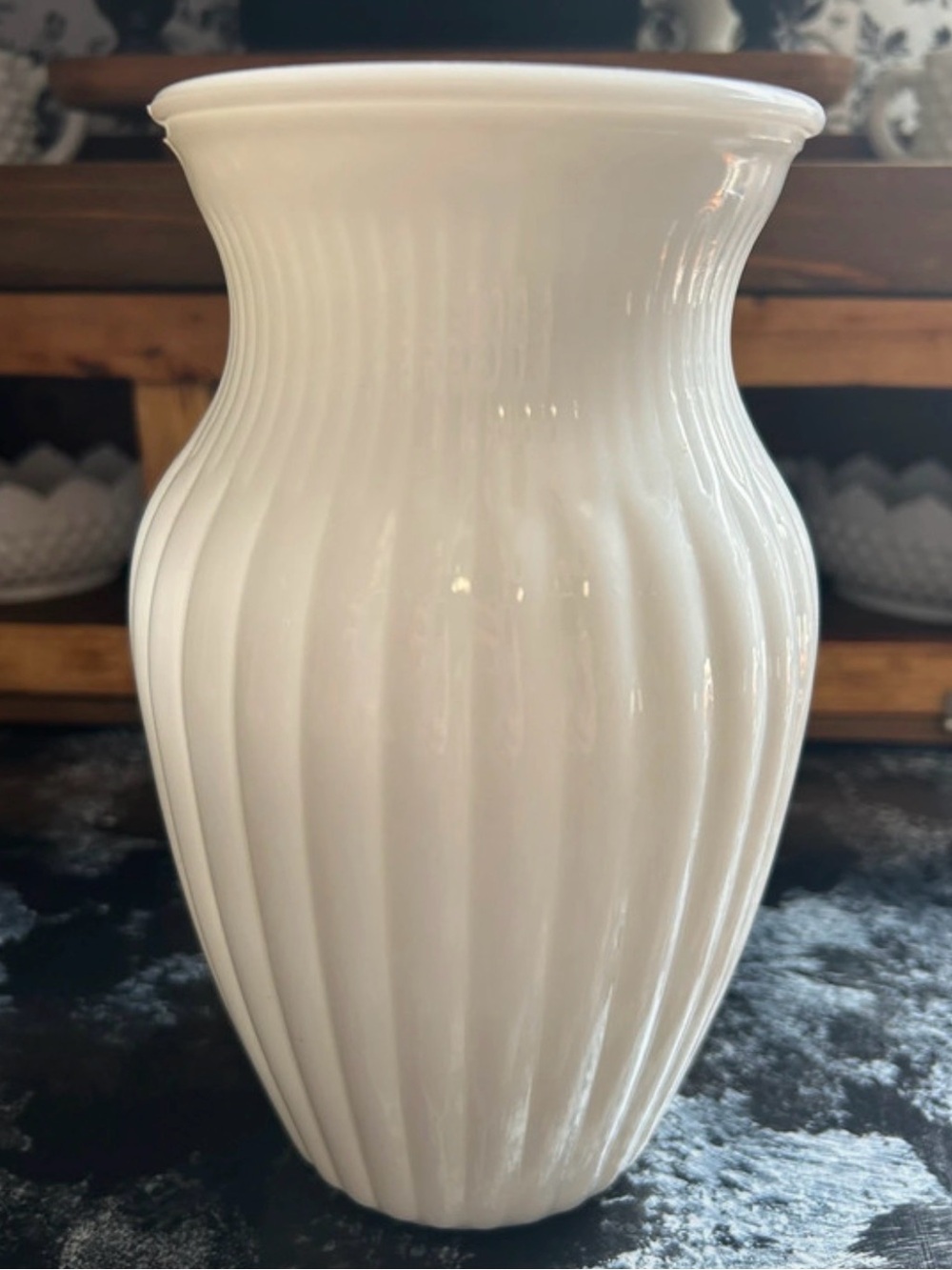 Vintage White Milk Glass Decorative Vase